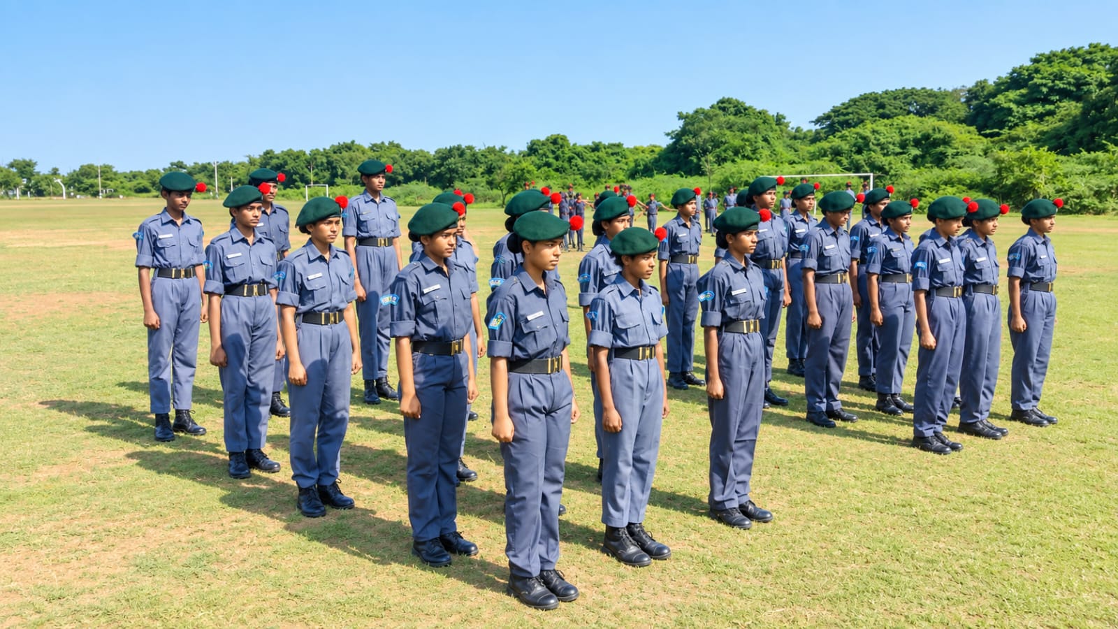 National Cadet Corps (NCC) cadets standing in formation